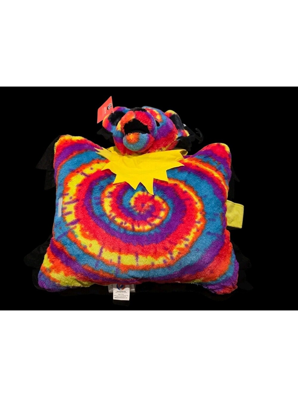 New X RARE GRATEFUL DEAD Bear Pillow HTF Limited Made Plush Tie Dye VTG 2012